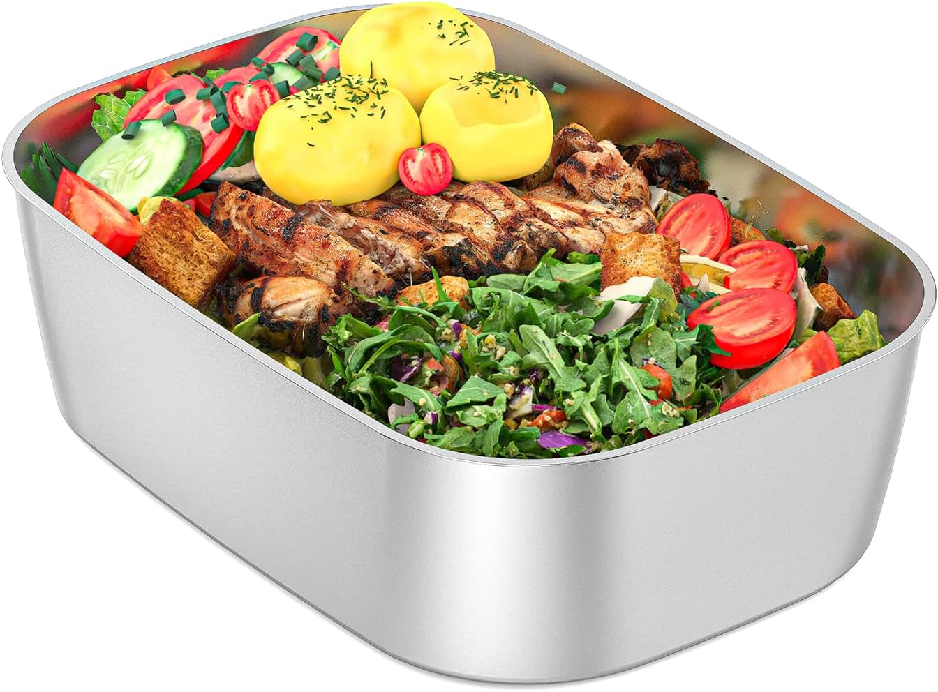Electric Lunch Box Food Heater, 3 in 1 Heating Lunch Box for Work/Car/Truck, Heated Lunch Boxes for Adults with 1.5L Stainless Steel Container, 12V 24V 110V (Grey + Black)